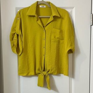 GeeGee Women's Mustard Button-Down Shirt
